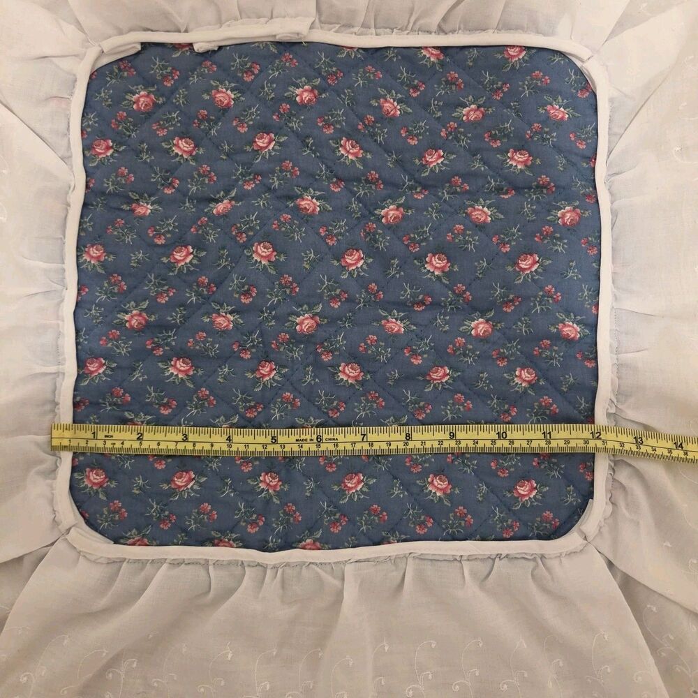 Vintage 80s 90s Lot Of 5 Pillow Cases Floral Lace Trim Cottagecore Grannycore - Picture 8 of 15